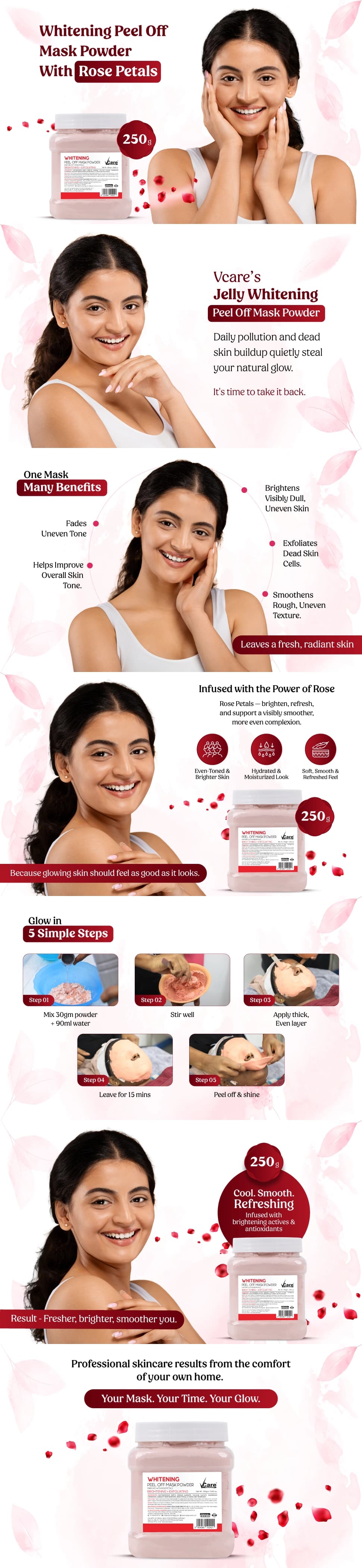 Whitening Peel Off Mask Powder for brightening - 30gm | Pack of 2